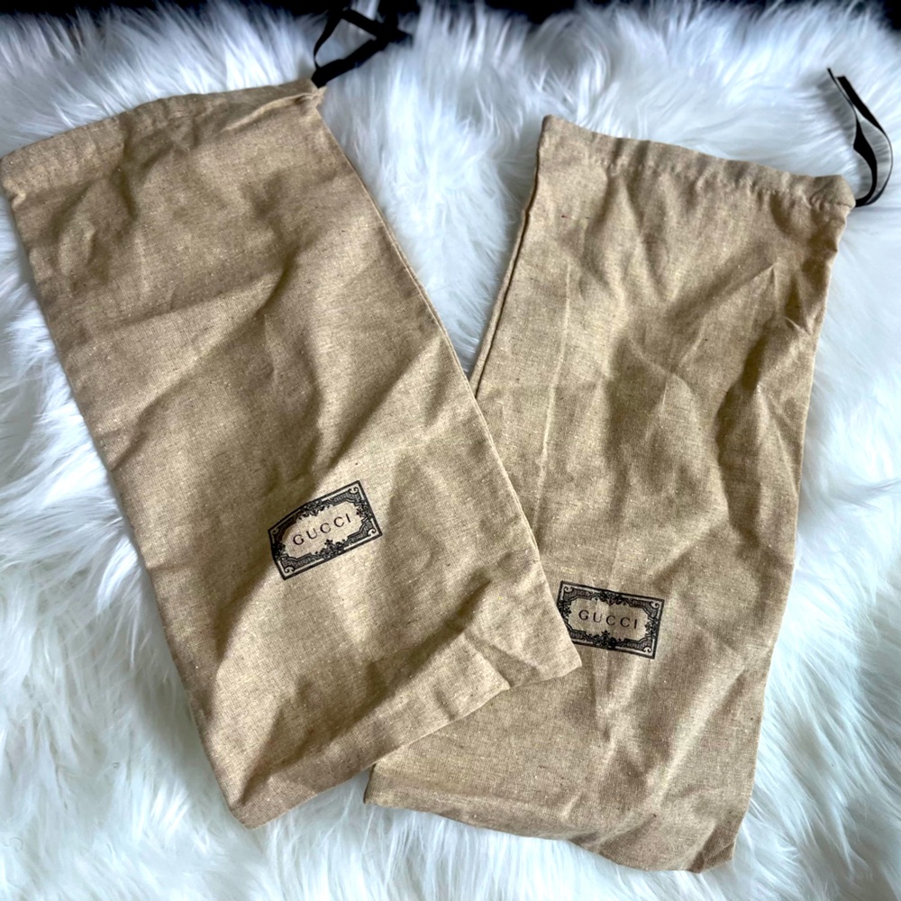 Gucci Beige Drawstring Medium Dust Bags, Set of Two